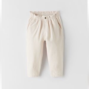 Zara kids, Ecru, Elastic plush pants, size 6-9 Months